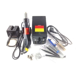 Паяльная станция NEWACALOX/type Baku/аналог Lukey 878D(750W)  цифровой индикатор,фен,паяльник,бескомпрессорная - фото