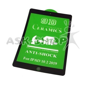 Стекло защитное iPad 7 2019/Ipad 8 10.2' Ceramics 9DH черное в т.у. - фото