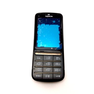Корпус ОРИГИНАЛ (AAA класс) c клав. Nokia C3-01 черный - фото