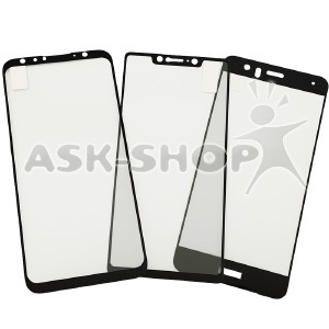 Стекло защитное Meizu M15+ (Plus) 2D Full screen черное в т.у. - фото