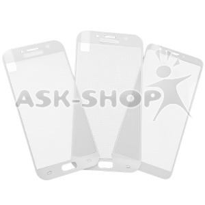 Стекло защитное Meizu M8c 2D Full screen белое в т.у. - фото
