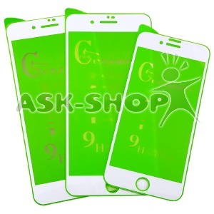 Стекло защитное iPhone 7+/8+ Ceramics 9DH белое в т.у. - фото