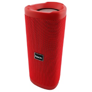 Колонка Hoco HC4 5W/BT5.0/USB/AUX/microSD/FM/1500mAh/TWS/IPX5 20х8,8х8,1см красная - фото