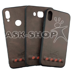 Силикон мужской iPhone 6/6S Husky кожа коричневая - фото