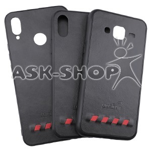 Силикон Huawei Y6 Prime (2018) Husky кожа черная - фото