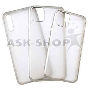 Силикон Samsung A01/A015 матовый с серой окантовкой# - фото