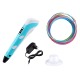 Ручка 3D Pen-2 mix colour регулировка температуры и скорости/дисплей/адаптер/подставка/пластик PLA 9м - фото 1