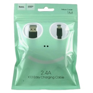 Кабель microUSB Hoco X13 2.4A черный 1м (36) - фото