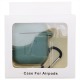 Чехол силикон AirPods с карабином серо-зеленый - фото 1