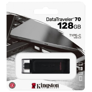 USB 128GB 3.2 Kingston DataTravel 70 Type-C черная (ТОЛЬКО Type-C ) - фото