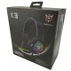Наушники компьютерные Onikuma X3 USB/3,5(папа)+переходник 3,5(мама)-2х3,5 (папа)/LED RGB подсветка черные 2,2м - фото 2