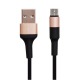 Кабель microUSB Hoco X26 2.4A тканевой черно-золотой 1м (30) - фото 2