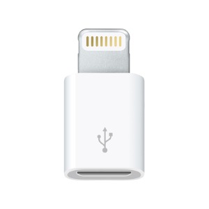 microUSB-Lightning переходник под зарядное устройство белый в т.у.# - фото