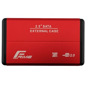 Внешний карман Frime Sata HDD\SSD 2.5, USB 2.0 metall красный - фото