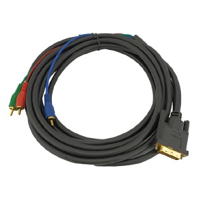 DVI-3RCA (тюльпаны) кабель черный 3м - фото