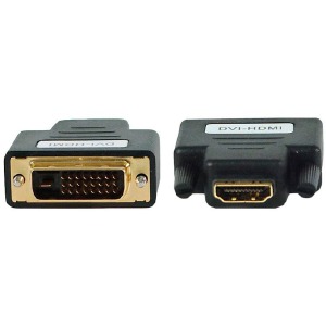 DVI (24+1) (папа) - HDMI (мама) переходник черный - фото