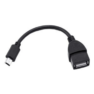 OTG-кабель USB (мама)-miniUSB (V3) (папа) черный - фото