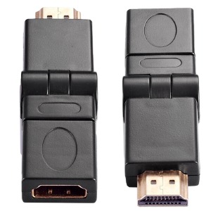 HDMI (мама) - HDMI (папа) 360 переходник угловой черный в т.у. - фото