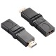HDMI (мама) - HDMI (папа) 360 переходник угловой черный в т.у. - фото 1