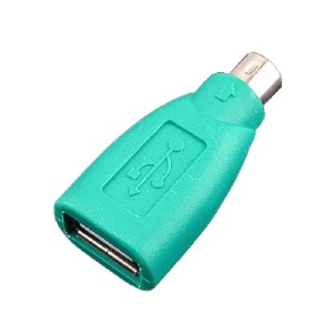 Переходник PS2 (папа)-USB (мама) бирюзовый - фото