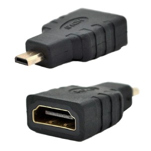 Переходник HDMI(мама)-mircoHDMI(папа) черный - фото