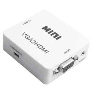 VGA (мама) - HDMI (мама) конвертер белый - фото