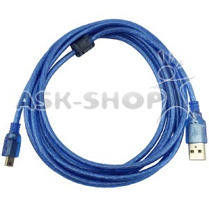 Кабель miniUSB (V3) синий 3м - фото