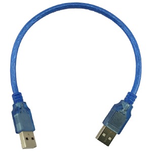 Кабель USB-USB (папа-папа) синий 0,3м  - фото