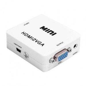 HDMI (мама) - VGA (мама) + audio конвертер белый - фото