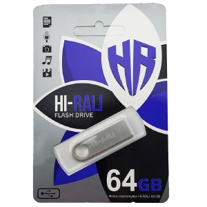 USB 64GB 2.0 Hi-Rali Shuttle series стальная - фото