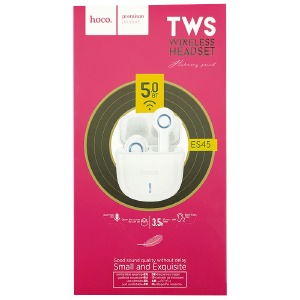 Bluetooth Air Pods Hoco ES45 TWS/BT5.0/30mAh/320mAh белые - фото