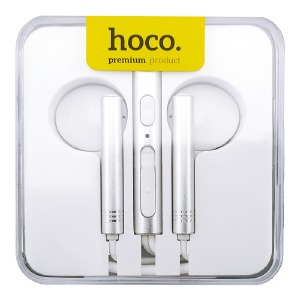 Hands Free 3.5 Hoco M22 серебряные вкладыши 1,2м - фото
