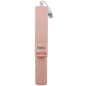 Монопод для селфи Hoco K8 с Lightning розовый - фото