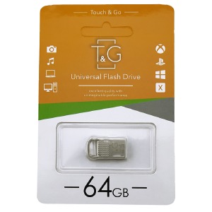 USB 64GB 2.0 T&G 113 Metal стальная (коротая) - фото