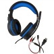 Наушники компьютерные Hoco W104 USB/2x3.5/LED RGB подсветка синие 2,4м - фото 1