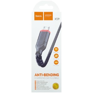 Кабель microUSB Hoco X59 2.4A тканевой черный 1м (33) - фото