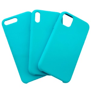 Накладка iPhone 5 "Soft touch" Original Ice blue (16) лого - фото