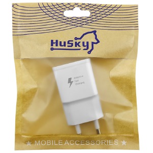Блочек USB Husky H03 2.0A(real 3.0A) 1USB фирмен.пакет QC3.0 белый (S6 design) - фото