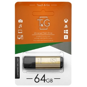 USB 64GB 2.0 T&G 121 Vega series золотая - фото