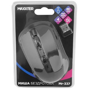 Компьютерная мышка беспроводная Maxxter Mr-337 черная - фото