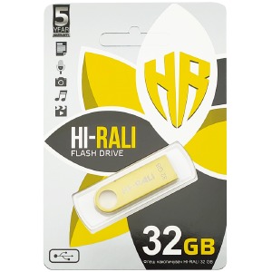 USB 32GB 2.0 Hi-Rali Shuttle Series золотая - фото