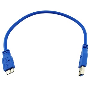 Кабель USB 3.0 - Micro-B для жестких дисков синий 0,3м в т.у. - фото