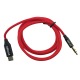 Кабель 3,5 AUX - Type-C Gerlax GX-01 тканевой красный 1м# - фото 1
