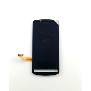 Дисплей для телефона Nokia 700 черный, с тачскрином, модуль - фото