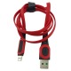 Кабель microUSB Konfulon DC-24 4A плоский силиконовый красный 1м# - фото 1