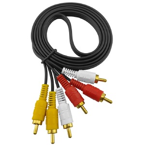3RCA-3RCA (DVD тюльпаны) кабель Premium черный 1,5м - фото