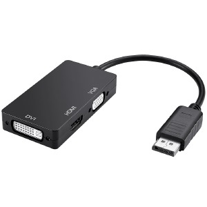 Конвертер DisplayPort- HDMI+VGA+DVI черный - фото