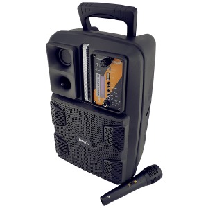 Колонка чемодан Hoco BS37 8"/10W/RGB/BT5.0/USB/AUX/microSD/FM/1800mAh/TWS/MIC 38х24х19см черная - фото