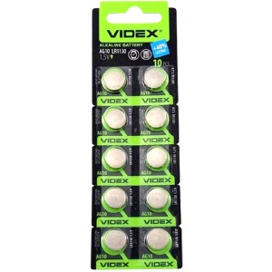 Батарейки AG10 (LR1130/LR1131) Videx щелочные по 10 шт/цена за 1 бат. - фото
