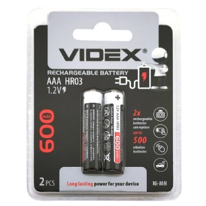 Аккумуляторы R3 Videx AAA по 2 шт(мизинчиковые) 600mA/цена за 1 бат. - фото
